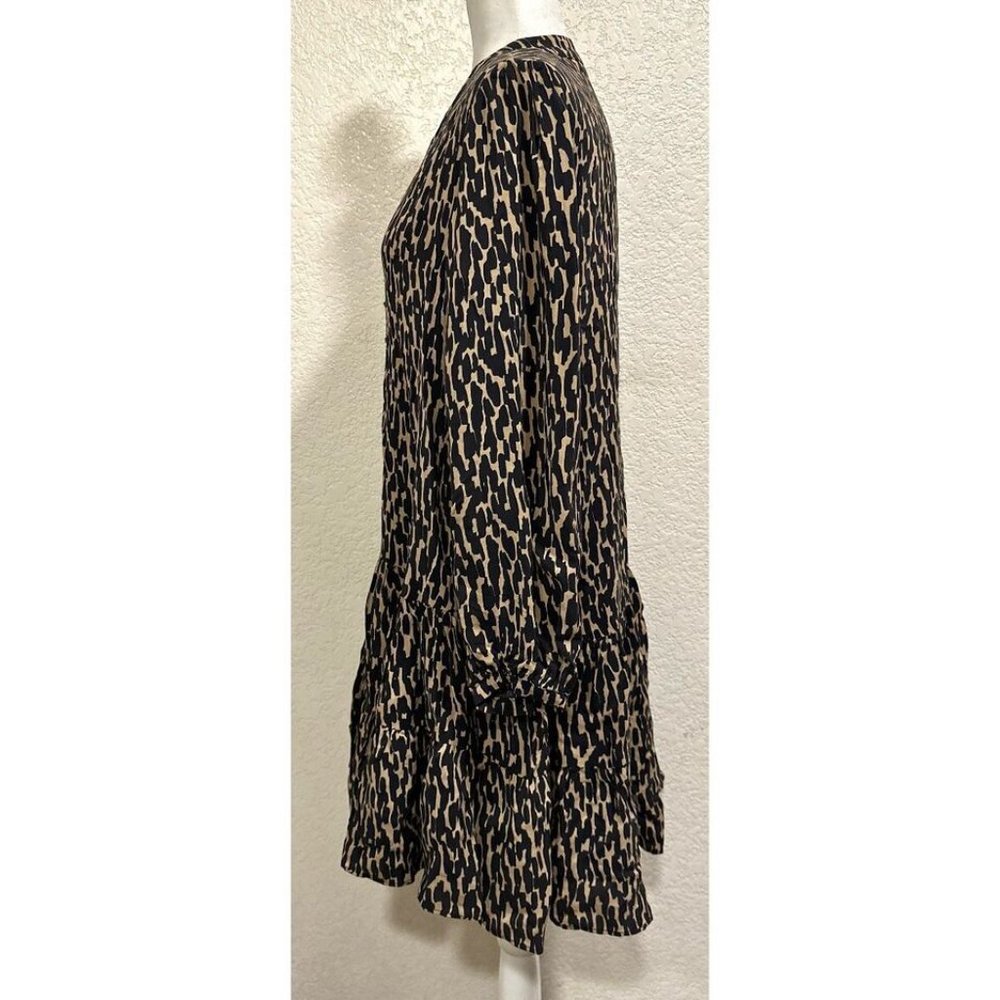 Zara "The Claris" Leopard Print Button Front Ruff… - image 5